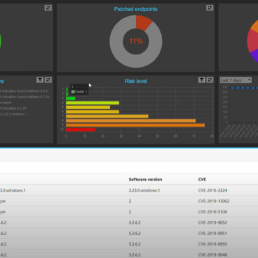 Vulnerability management dashboard on Nucleon Smart Endpoint EDR